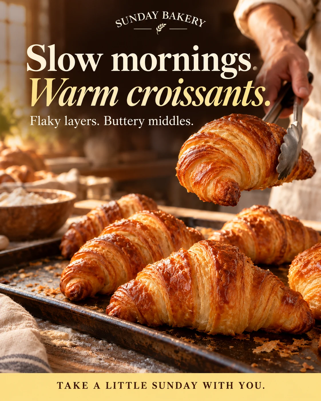 Sunday Bakery fictional sample creative illustrating facebook content direction